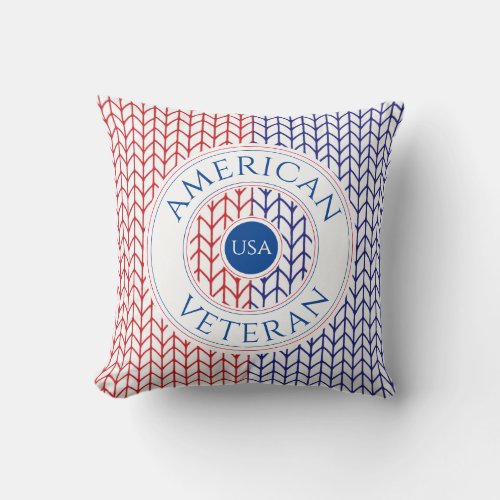 AMERICAN VETERAN Square Throw Pillow  Blue