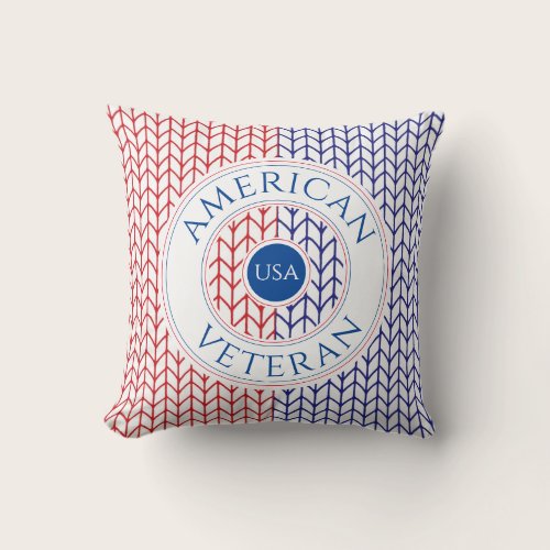 AMERICAN VETERAN Square Throw Pillow / Red
