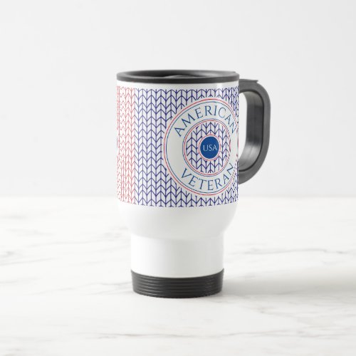 AMERICAN VETERAN White Travel Mug