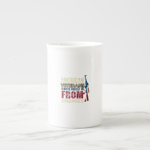 american veterans always protect us from enemies bone china mug