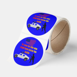 American veterans blue classic round sticker