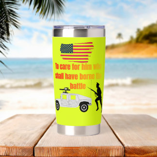 American veterans light green insulated tumbler
