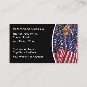 American Veterans Patriotic Theme Business Card