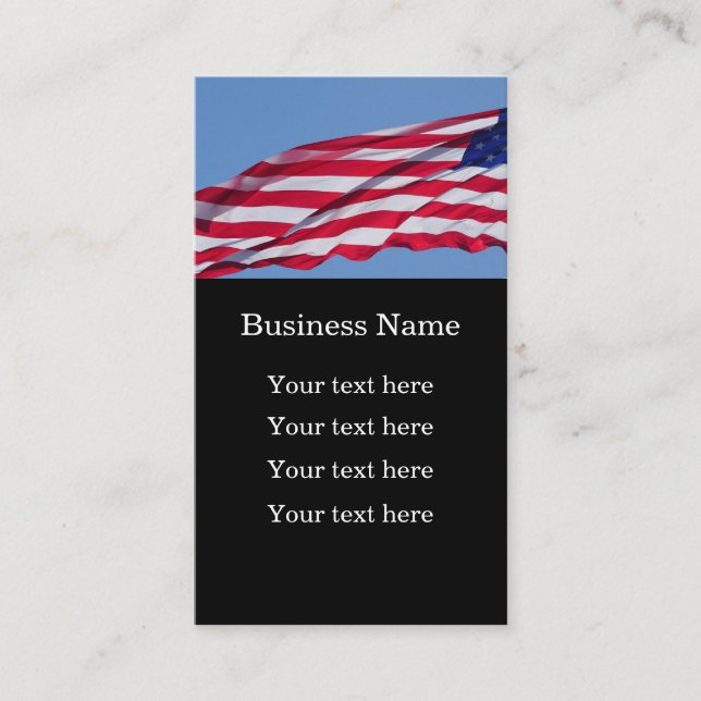 American Veterans Patriotic Theme Business Card (Front)