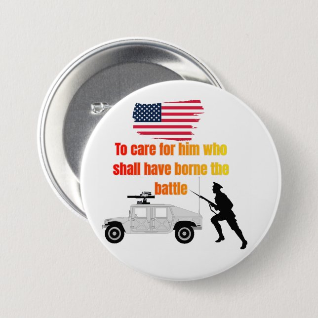 American veterans white button (Front & Back)