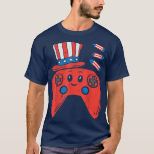 American Video Game Controller 4th Of July Gaming T-Shirt