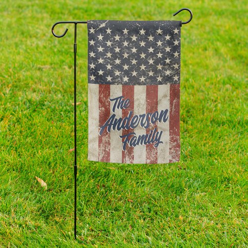 American Vintage Family Name Garden Flag
