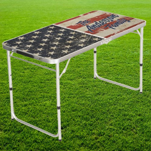 American Vintage Family Name Tailgate  Beer Pong Table