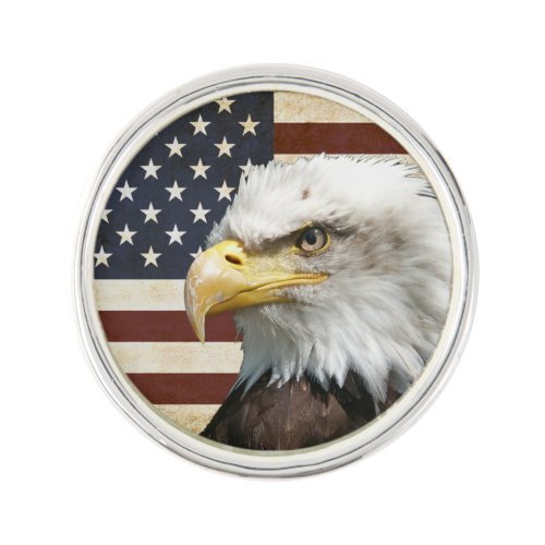 American Vintage Flag with Eagle Pin