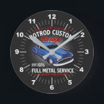 American Vintage HotRod Custom Garage Full Service Round Clock<br><div class="desc">Any Hot Rod Lover will love this design - - See my store for lots more great Car Gifts!</div>