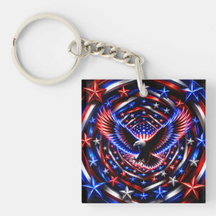 American Vision Spiral – Patriotic Eagle Optical I Keychain