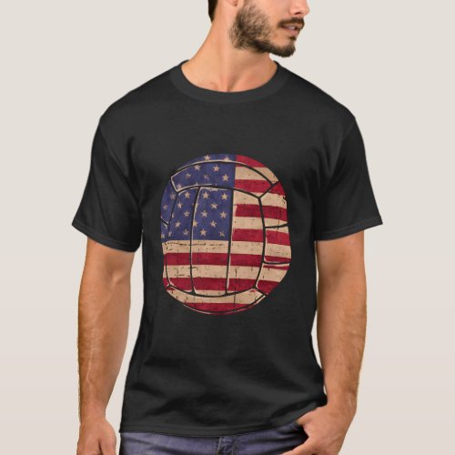 American Volleyball Sports Patriotic Sports T_Shirt