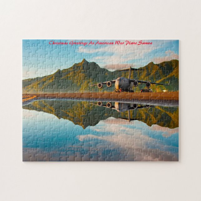 American War Plane Samoa.Christmas Greetings Jigsaw Puzzle (Horizontal)