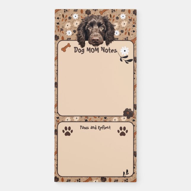American Water Spaniel Mom Notes Paws & Reflect Magnetic Notepad (Front)