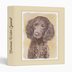 American Water Spaniel Painting - Original Dog Art 3 Ring Binder
