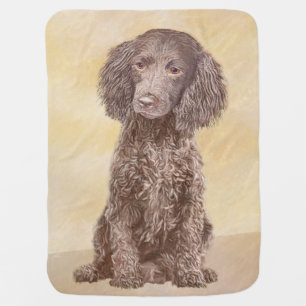 American Water Spaniel Painting - Original Dog Art Baby Blanket