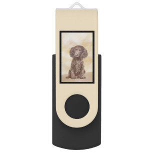 American Water Spaniel Painting - Original Dog Art Flash Drive