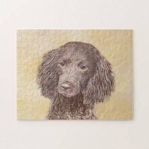 American Water Spaniel Painting - Original Dog Art Jigsaw Puzzle