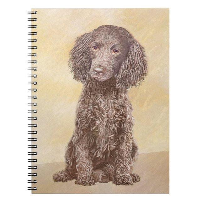 American Water Spaniel Painting - Original Dog Art Notebook (Front)