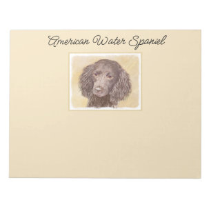 American Water Spaniel Painting - Original Dog Art Notepad