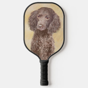 American Water Spaniel Painting - Original Dog Art Pickleball Paddle