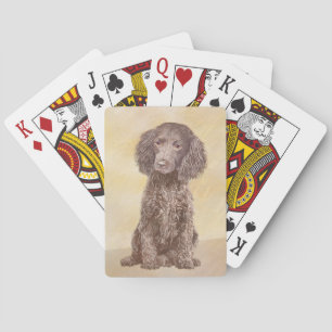 American Water Spaniel Painting - Original Dog Art Poker Cards