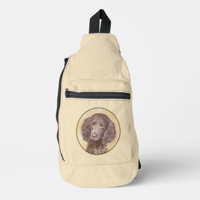 American Water Spaniel Painting Original Dog Art Sling Bag (Front)