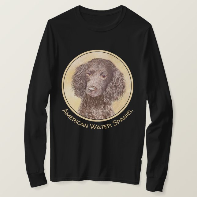 American Water Spaniel Painting - Original Dog Art T-Shirt (Design Front)