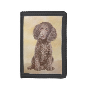 American Water Spaniel Painting - Original Dog Art Trifold Wallet