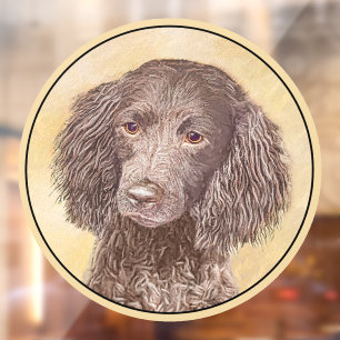 American Water Spaniel Painting - Original Dog Art Window Cling