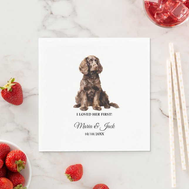 American Water Spaniel Pet Cocktail Wedding  Napkins (Insitu)