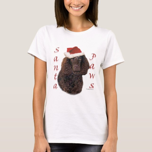American Water Spaniel Santa Paws T-Shirt (Front)