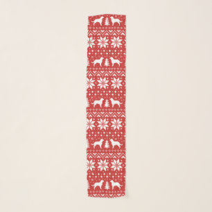 American Water Spaniel Silhouettes Red Pattern Scarf