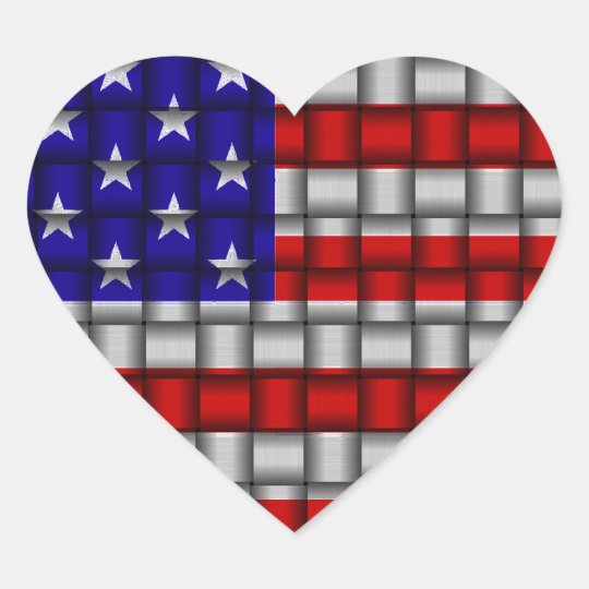 American Weave Heart Sticker