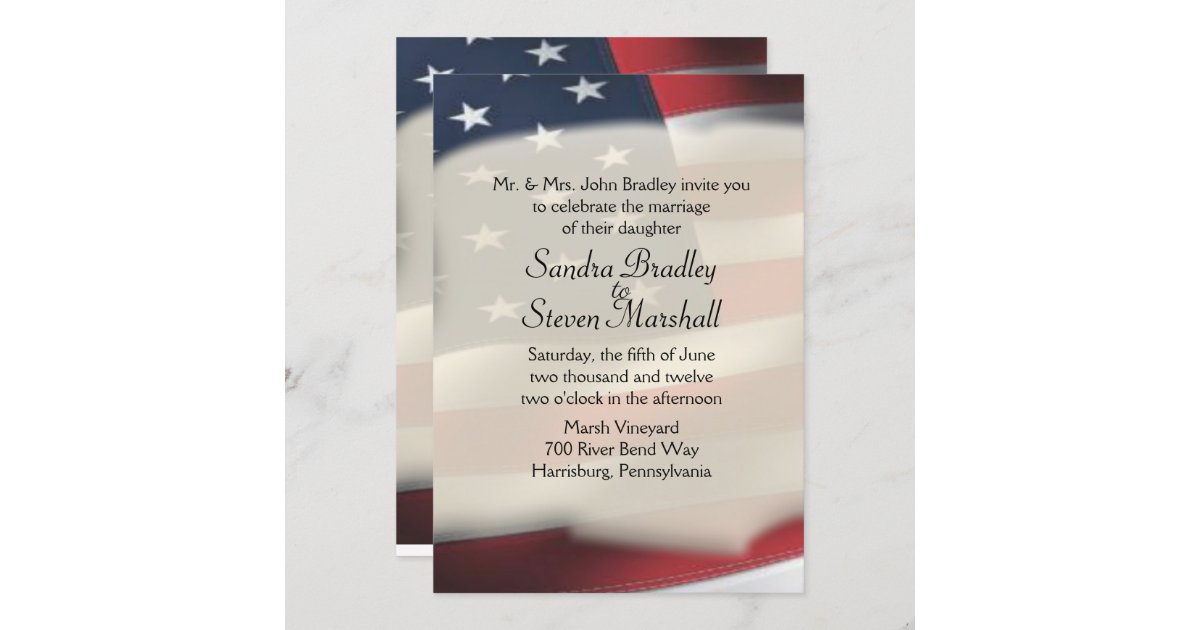 American Wedding Invitations | Zazzle