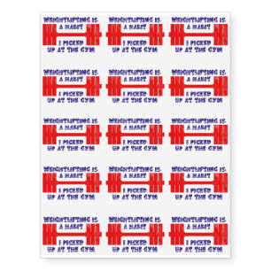 American Weightlifting Habit Temporary Tattoos