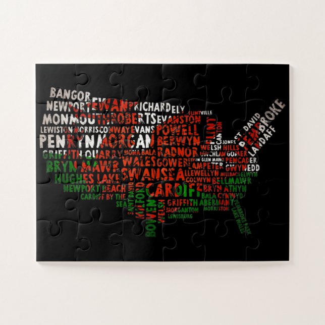 American Welsh Place Names Jigsaw Puzzle (Horizontal)