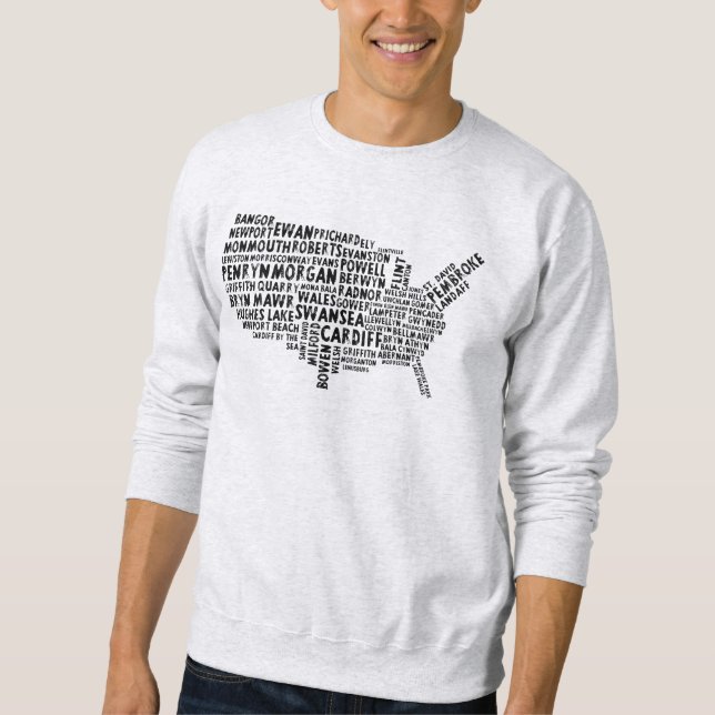 American Welsh Place Names Map   Sweatshirt (Front)