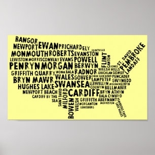 American Welsh Place Names Poster