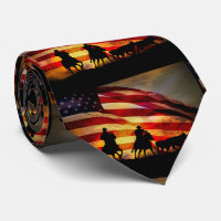 American West Cowboy and Flag Tie