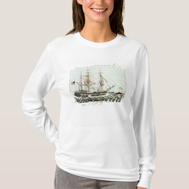 American Whaler, engraved by Nathaniel Currier T-Shirt (Front)