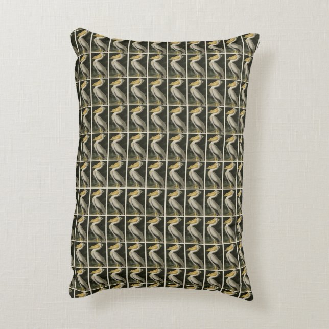 American White Pelican, Audubon's Birds of America Accent Pillow (Back(Vertical))