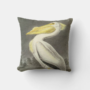 American White Pelican by Audubon Throw Pillow