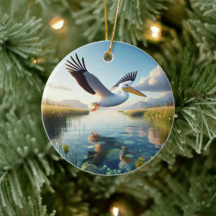 American White Pelican Keepsake Ceramic Ornament