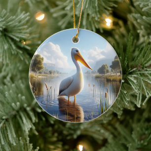 American White Pelican Keepsake Ceramic Ornament