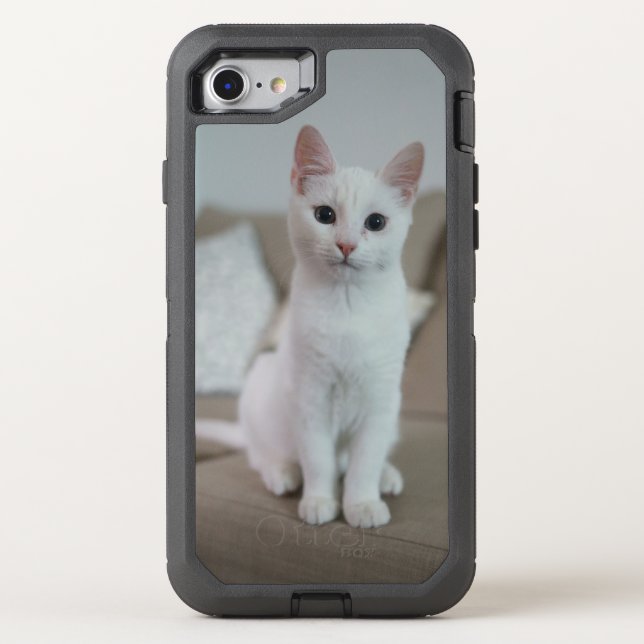 American white shorthair cat otterbox iPhone case (Back)