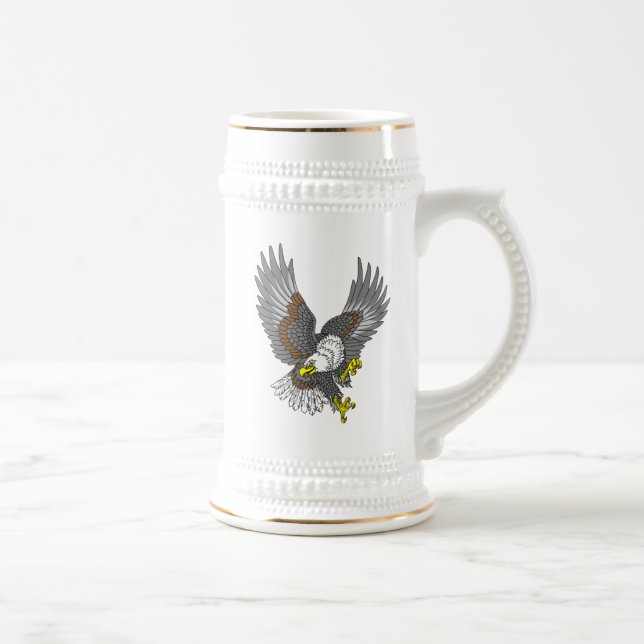 American whitehead bald eagle in the flight beer stein (Right)