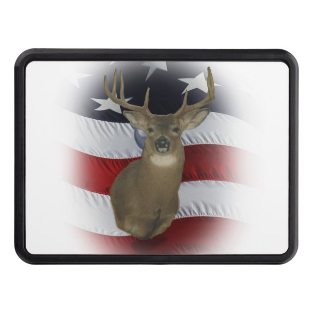 American Whitetail Deer Hunter Trailer Hitch Cover (Front)
