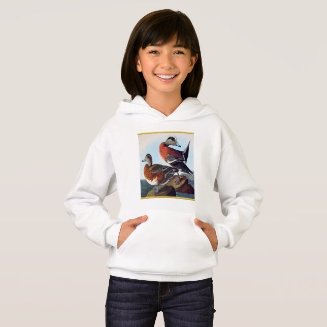 American Widgeon ducks on a rock Hoodie (Front Full)