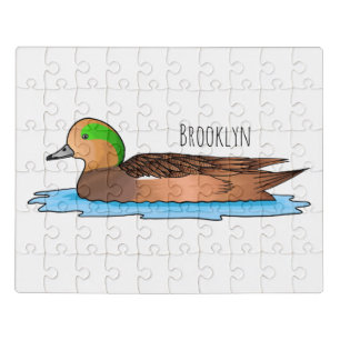 American wigeon bird cartoon illustration jigsaw puzzle